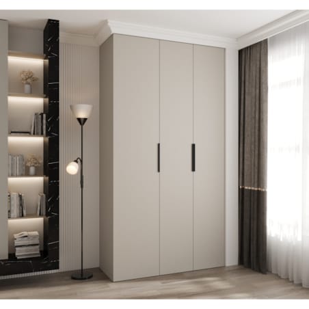 Szafa trzydrzwiowa Como 4 130 gł.40 kaszmir+czarny