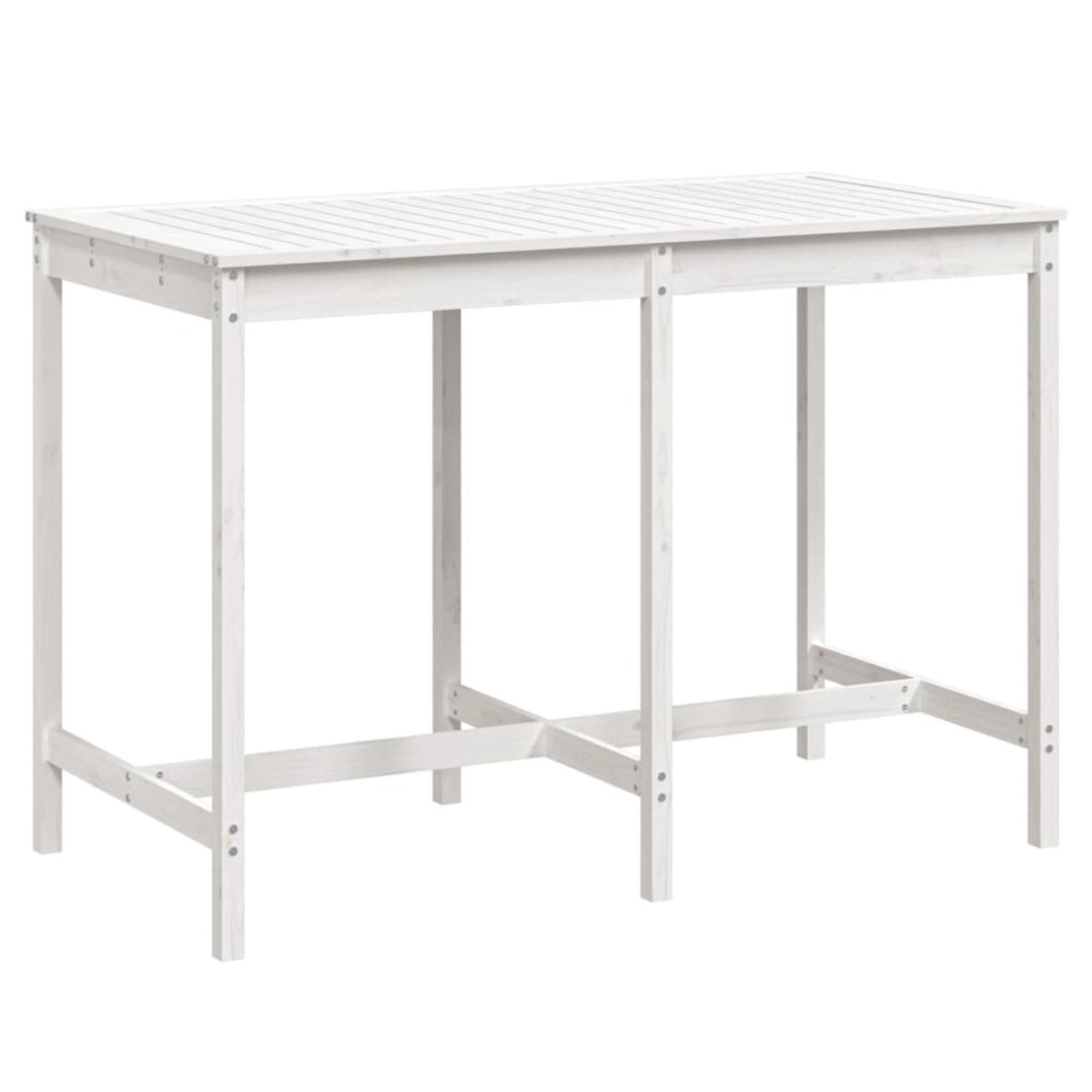 vidaXL Stolik ogrodowy, biały, 159,5x82,5x110 cm, lite drewno sosnowe