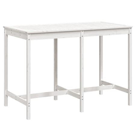 vidaXL Stolik ogrodowy, biały, 159,5x82,5x110 cm, lite drewno sosnowe