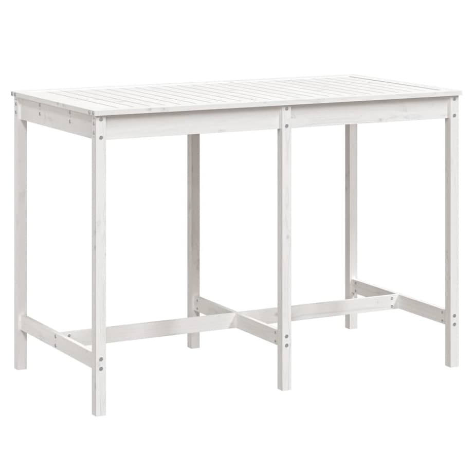 vidaXL Stolik ogrodowy, biały, 159,5x82,5x110 cm, lite drewno sosnowe