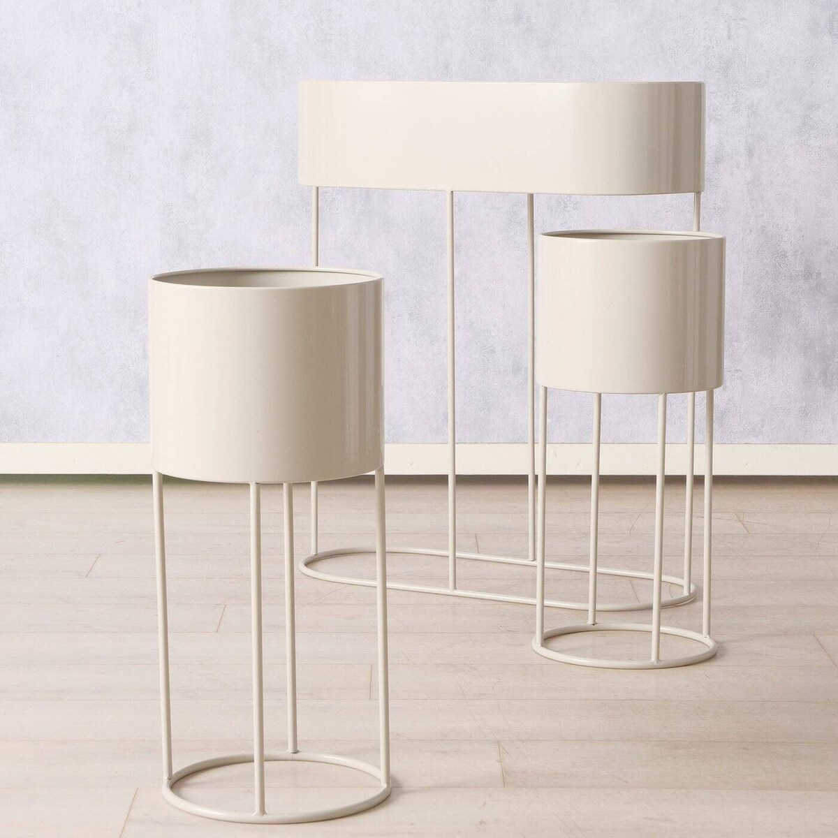 Metalowe stojaki na kwiaty AURELA, 3 sztuki