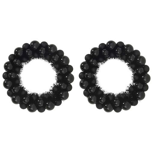 vidaXL Wieniec Bożonarodzeniowy z Bombkami 2 pcs Czarny 33 x 33 x 7 cm