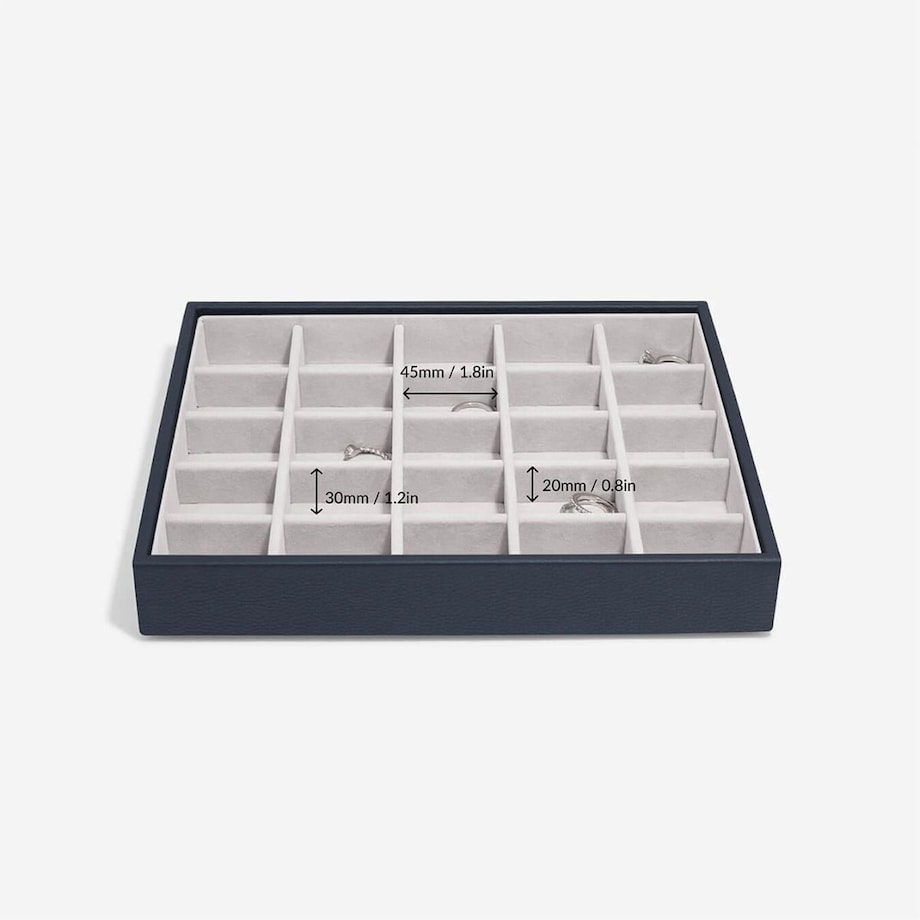 Szkatułka na biżuterię Stackers Pebble 25 komorowa classic granatowa