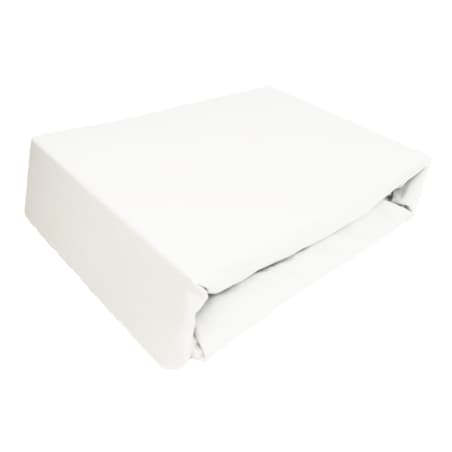 Prześcieradło z gumką JERSEY bawełna czesana 90x200 POLSKIE GRUBE BIAŁE WYSOKI MATERAC 25 CM