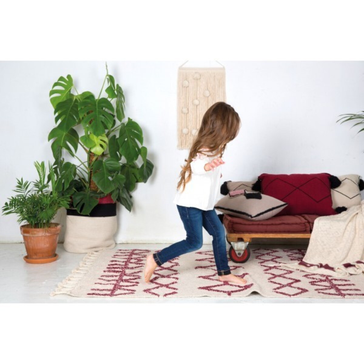 Dywan Bawełniany Bereber Burgundy 120x160 cm Lorena Canals