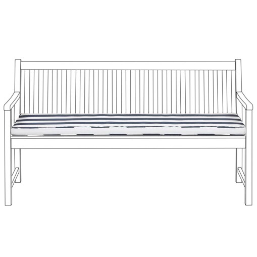 Poduszka na ławkę ogrodową 152 x 54 cm niebiesko-biała VIVARA