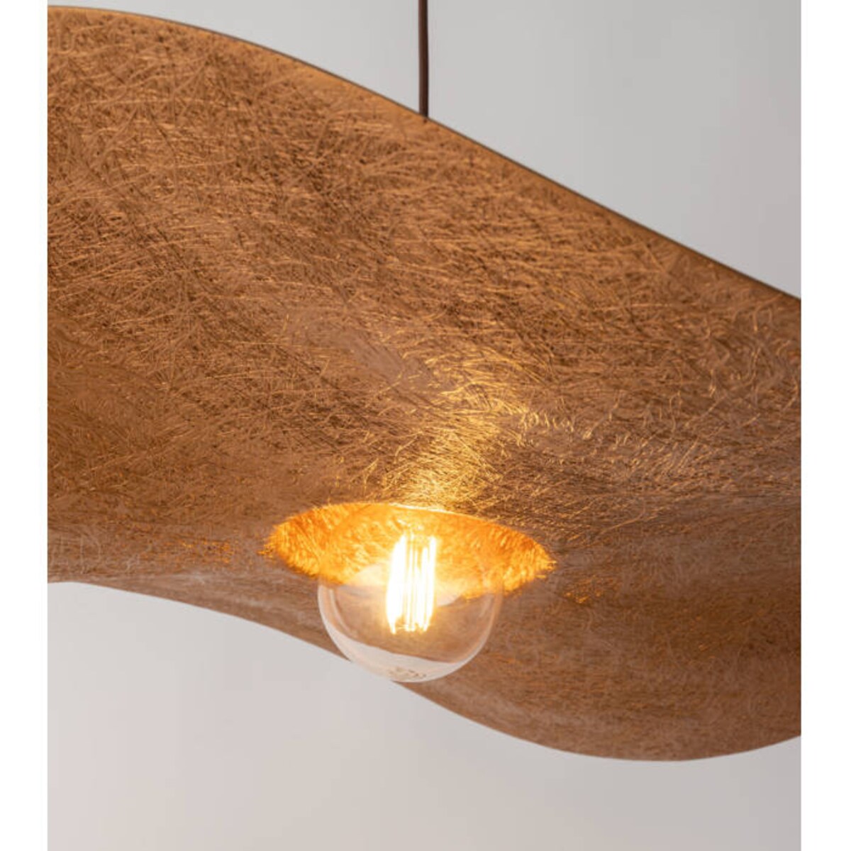 Lampa wisząca nad łóżko KAPELLO zwis kapelusz metalowy brązowy