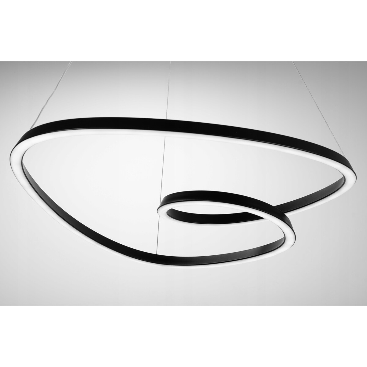 Lampa Sufitowa Wisząca Metal Ring Black Led Pilot