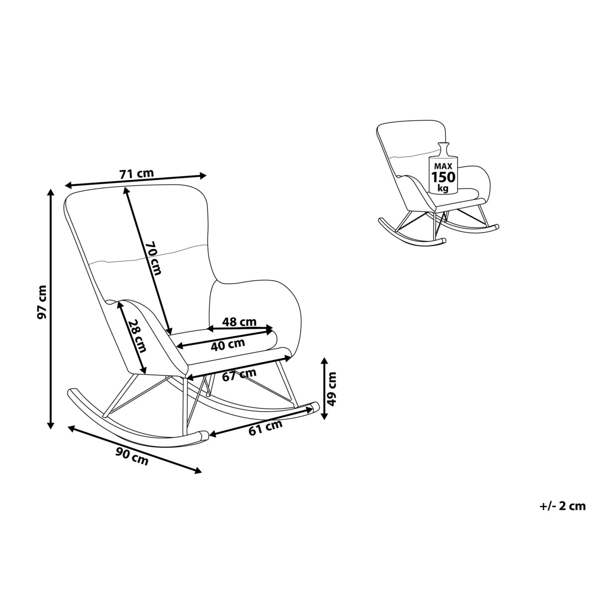 Fotel bujany welurowy ciemnoszary ELLAN