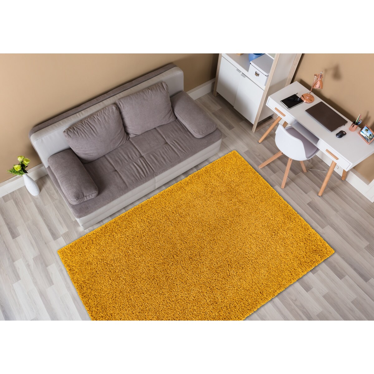 Dywan SOFFI shaggy 5cm złoty 180x270 cm