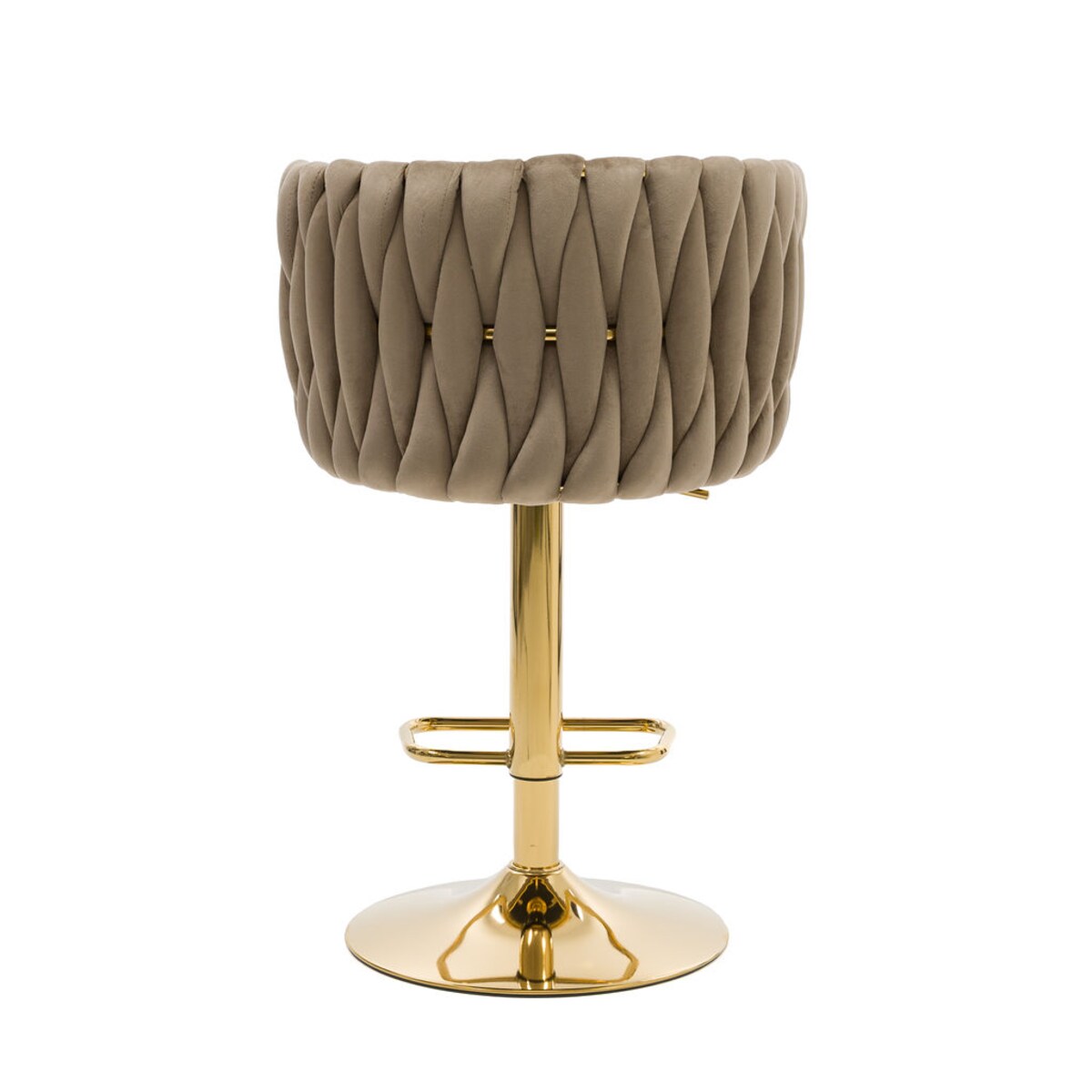 Hoker do kuchni krzesło regulowane do jadalni plecione oparcie ROSA GOLD