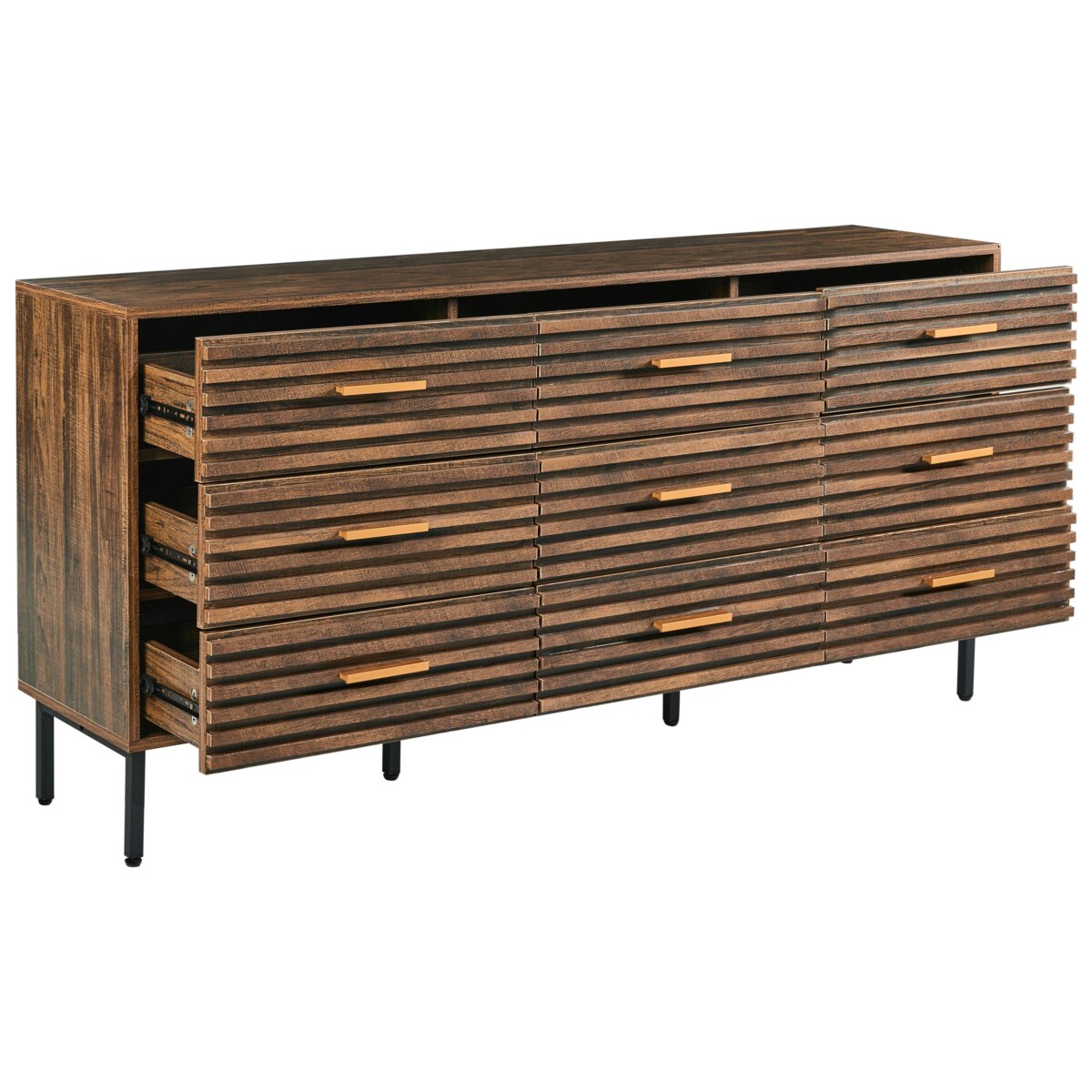 Komoda 9 szuflad ORBOST Ciemnobrązowy