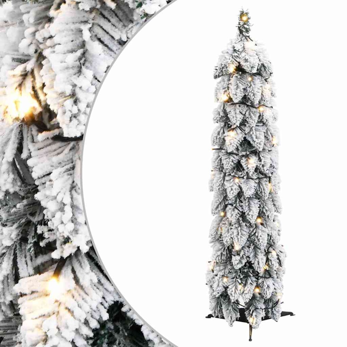 vidaXL Sztuczna choinka z 45 lampkami LED, ośnieżona, 90 cm