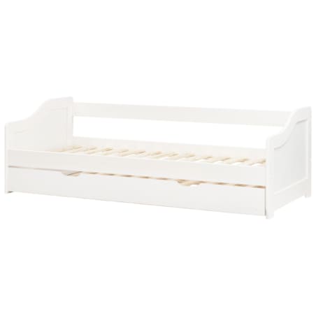 Łóżko wysuwane drewniane 90 x 200 cm białe LUNERAY