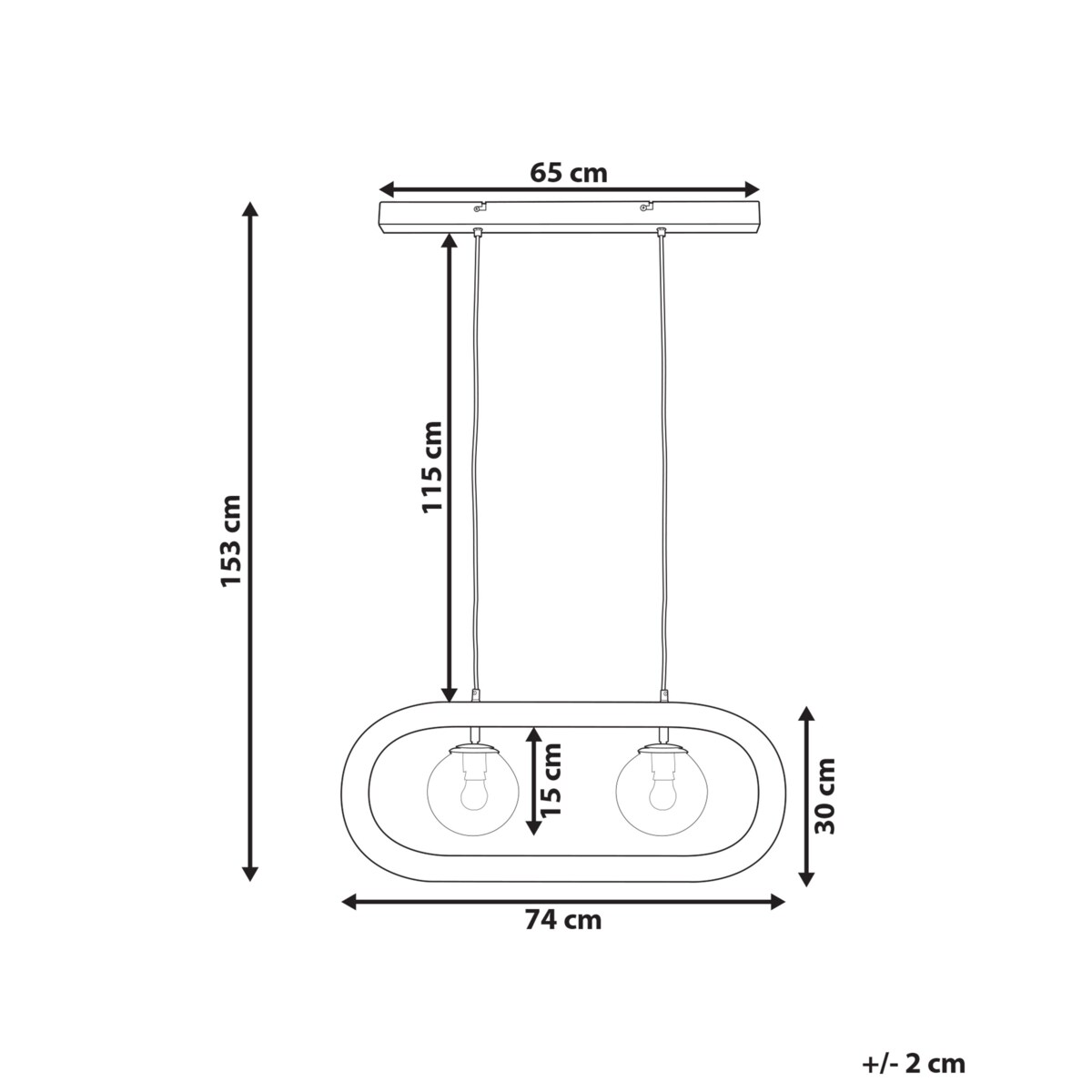 Lampa wisząca drewno mango czarna AYENSU