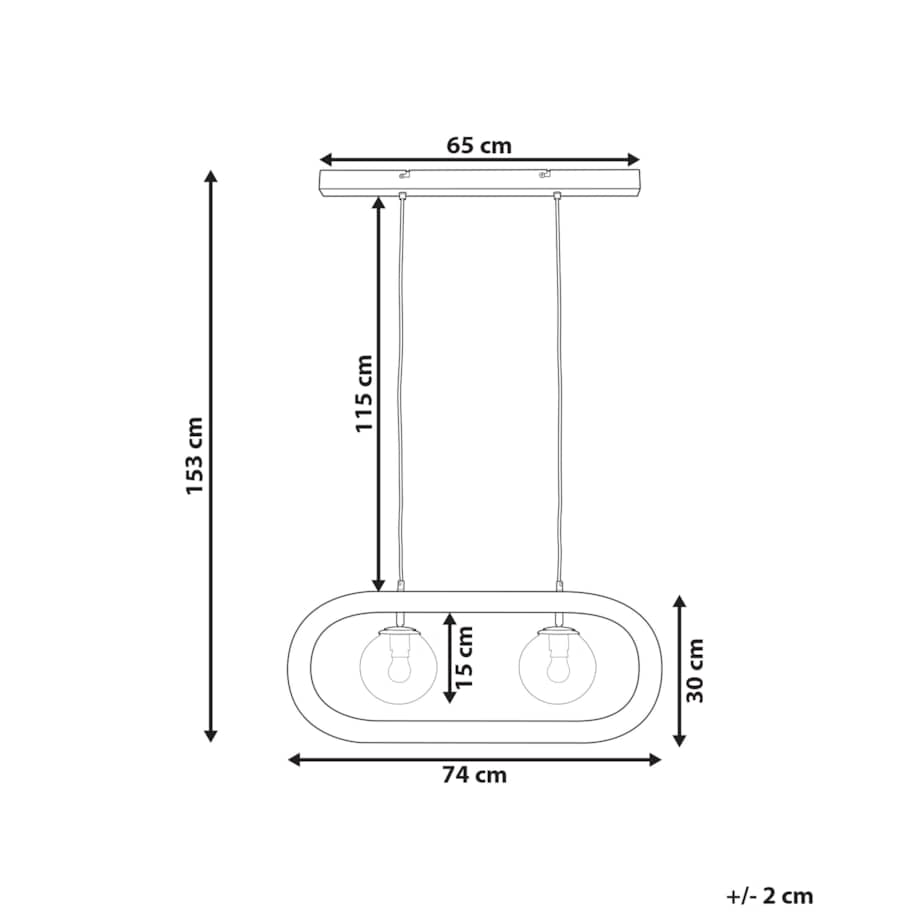 Lampa wisząca drewno mango czarna AYENSU