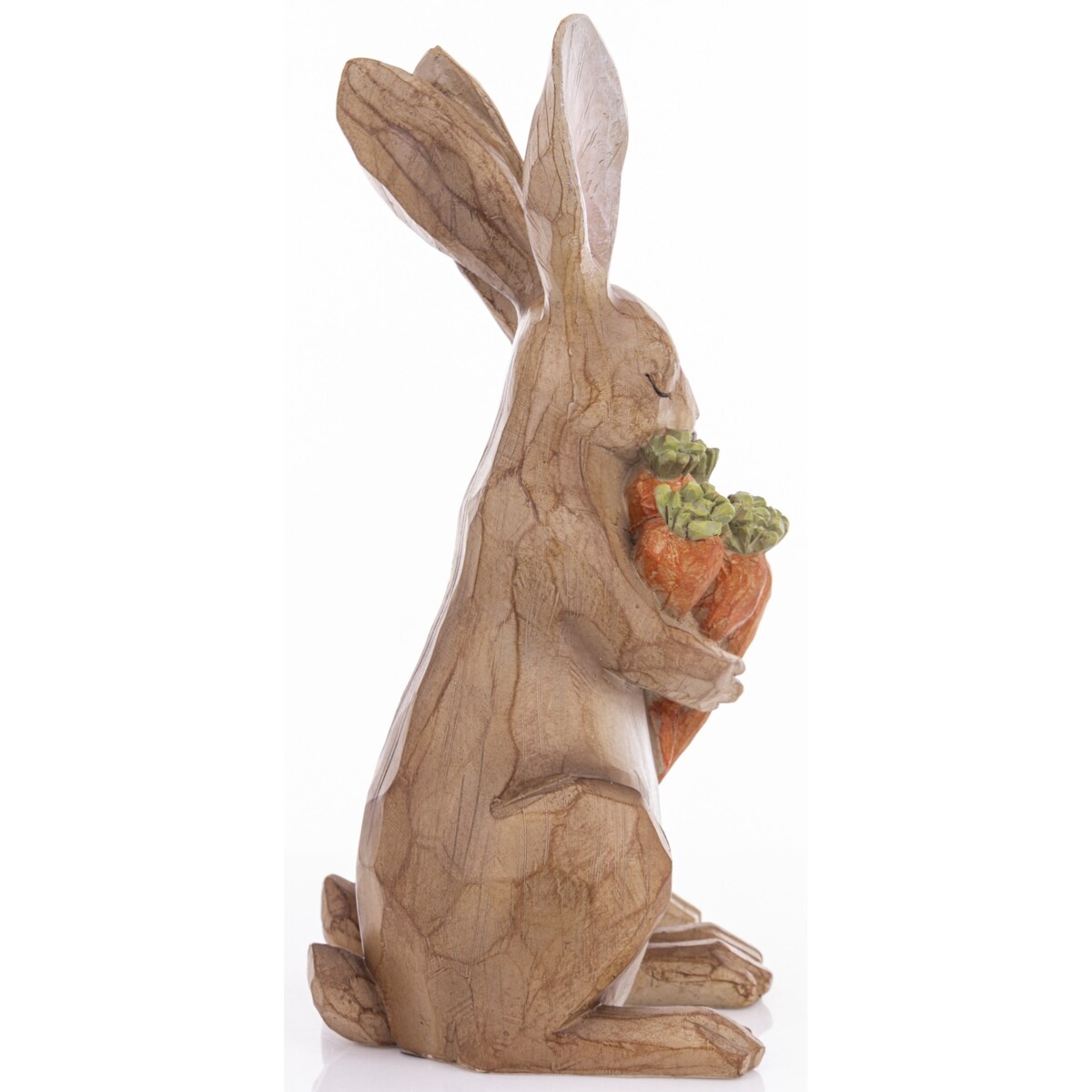 Dekoracja - para brązowych króliczków z marchewkami 32x20x15 cm