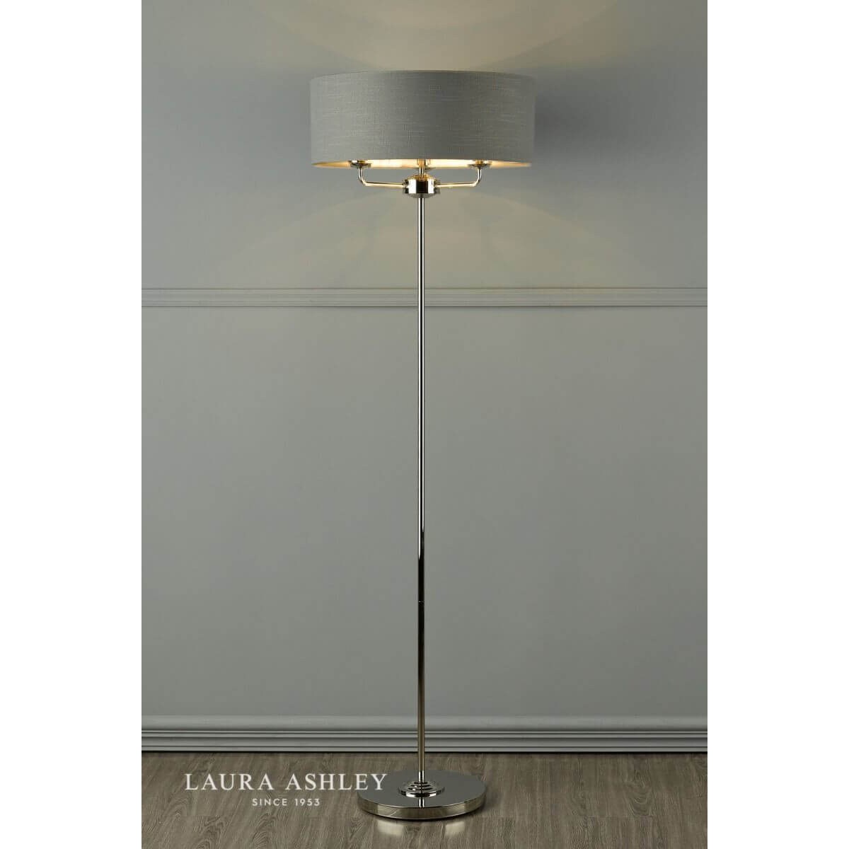 Sypialniana lampa podłogowa Sorrento LA3688866-Q Laura Ashley szara nikiel