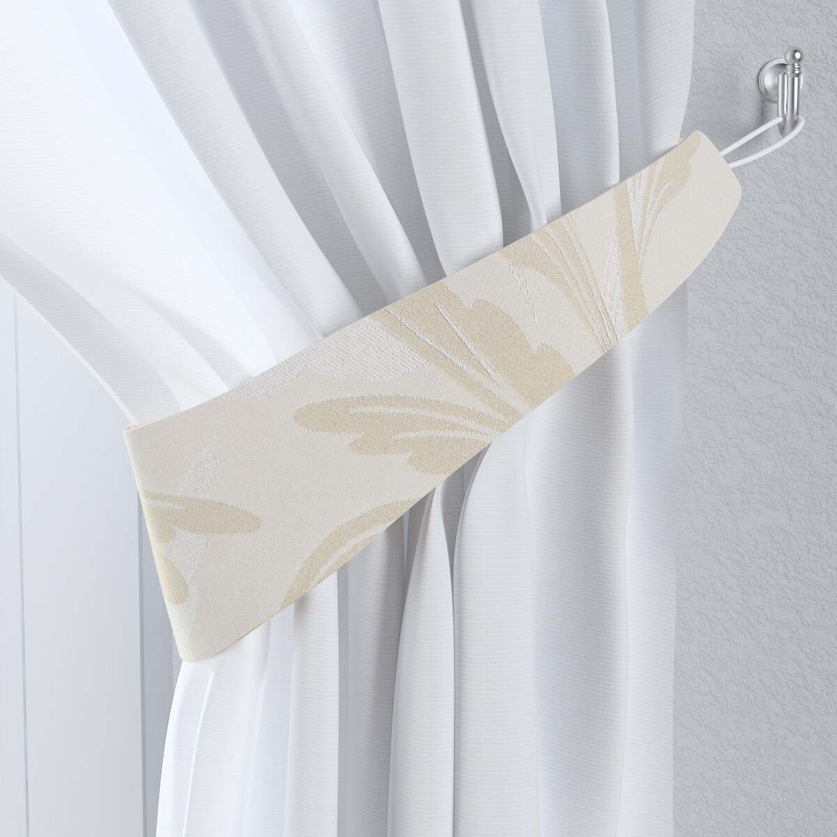 Podwiązka Victoria, ecru liście akantu, 12 x 70 cm, Christmas