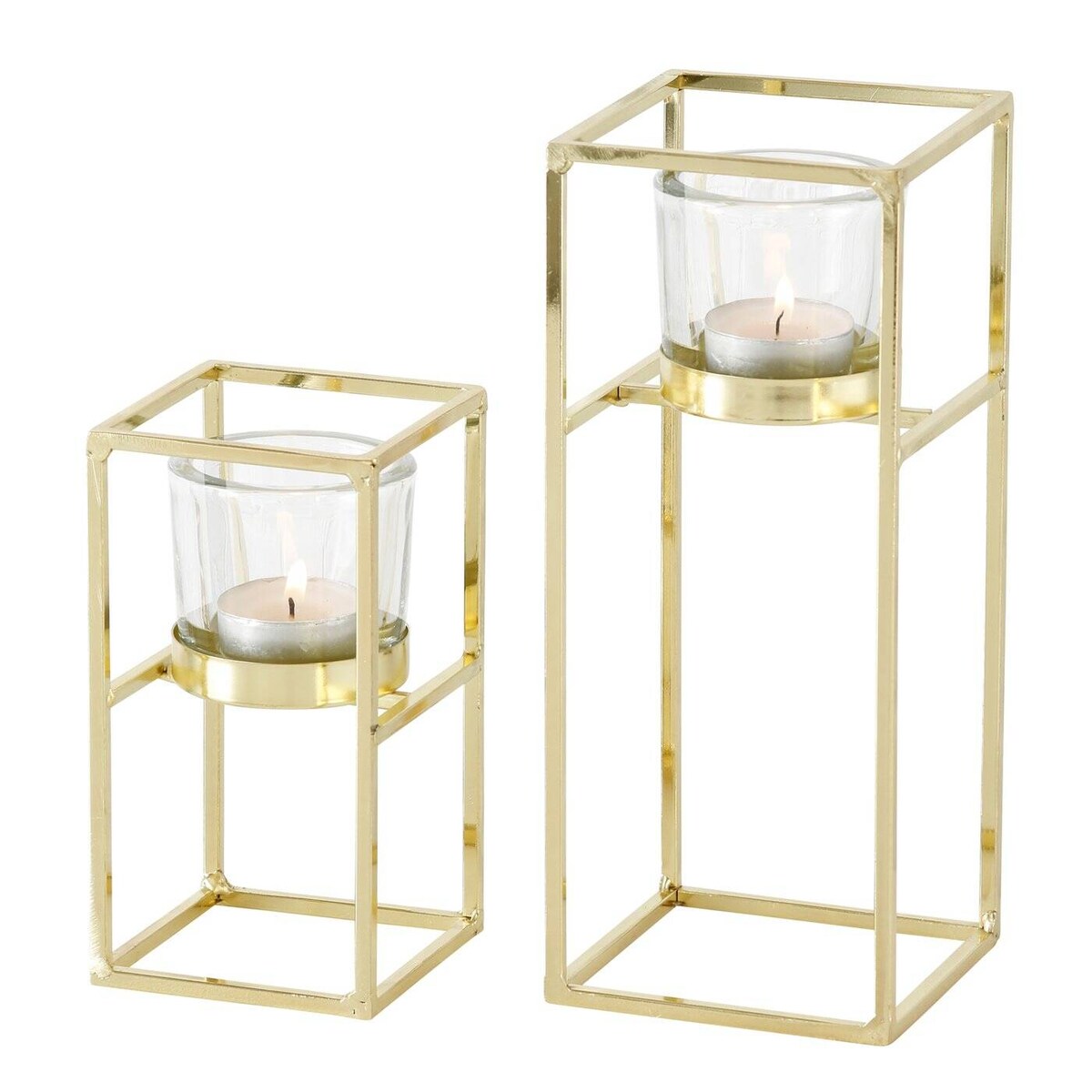 Złote świeczniki na tealighty TOMBA, 2 sztuki