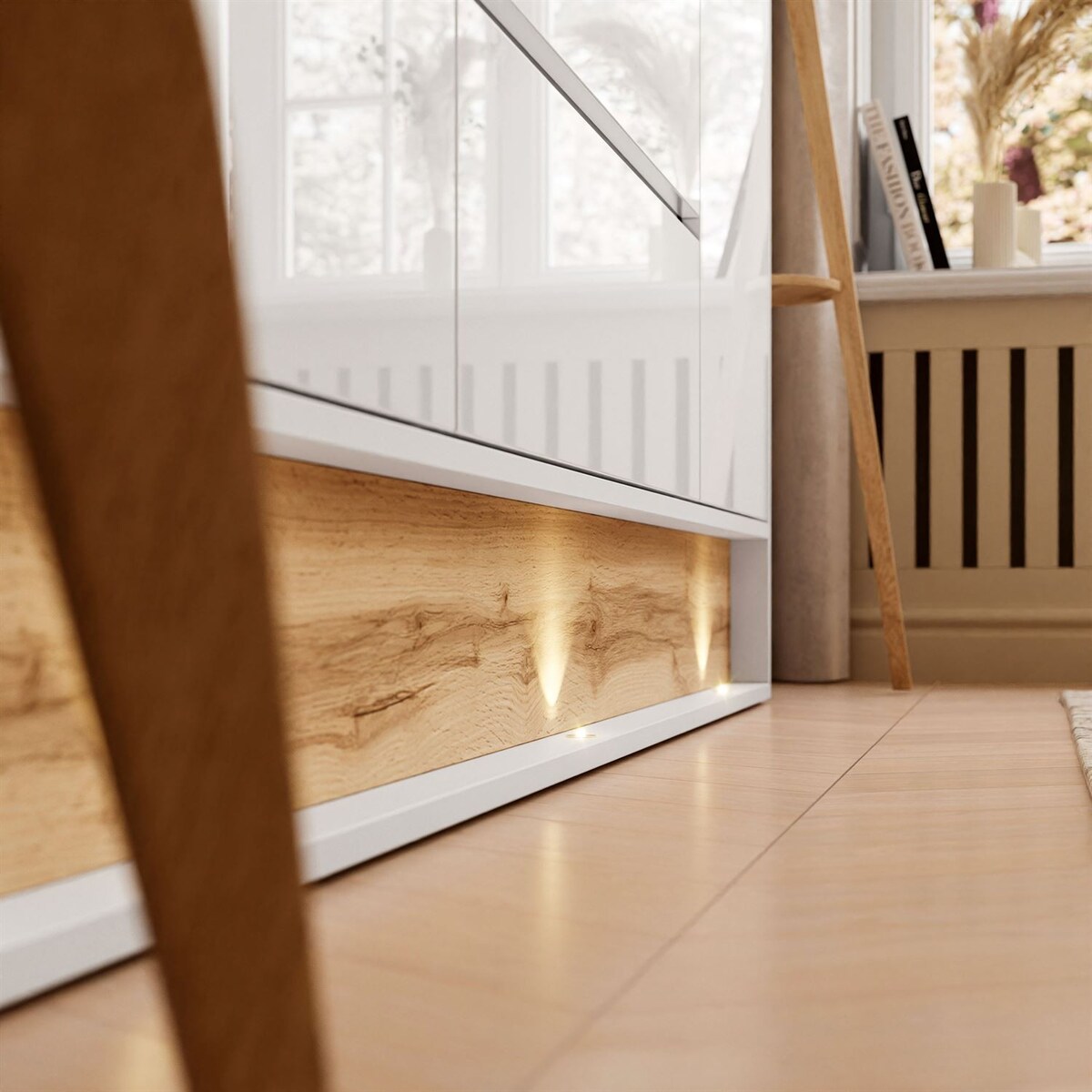 Komoda z szufladami VILLA z wstawką dąb wotan, biały + dąb wotan