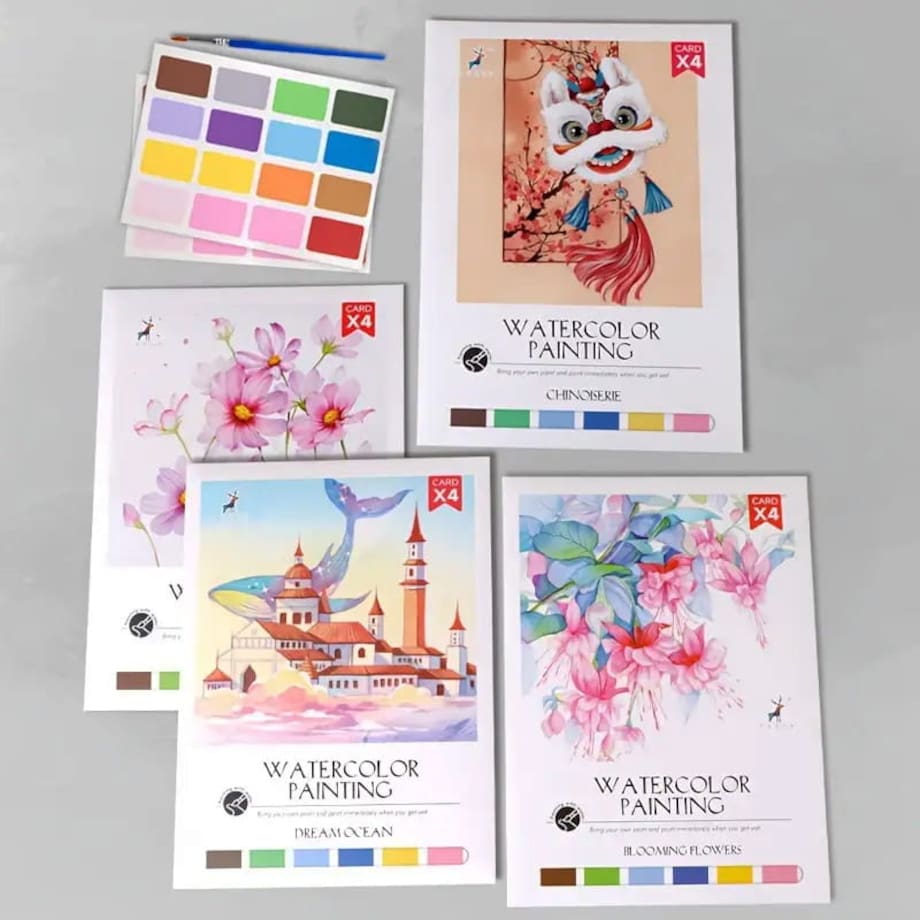 Malowanie akwarelą - Ocean - 4 elementy