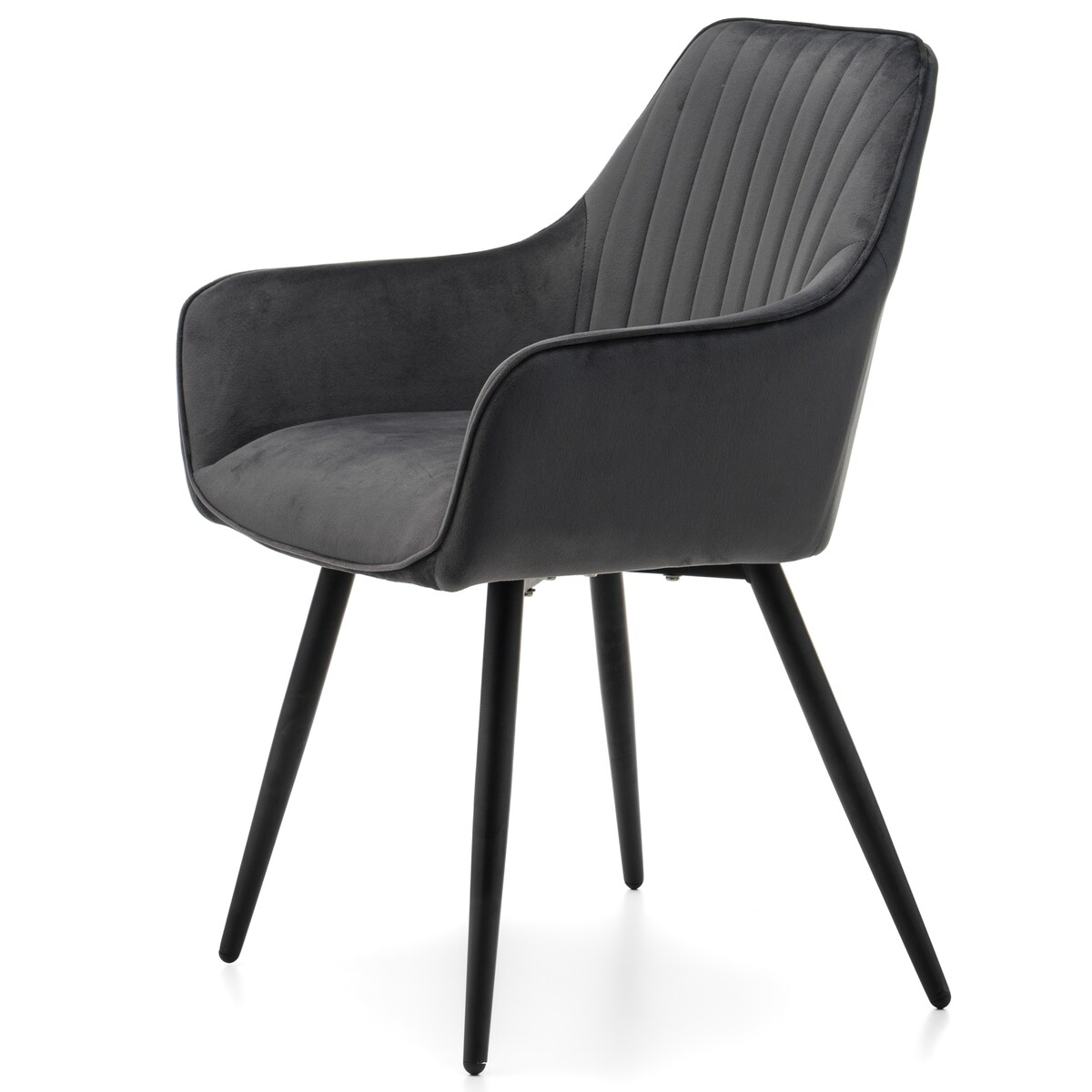 Krzesło tapicerowane pikowane welurowe do salonu jadalni nowoczesne PASSO szare