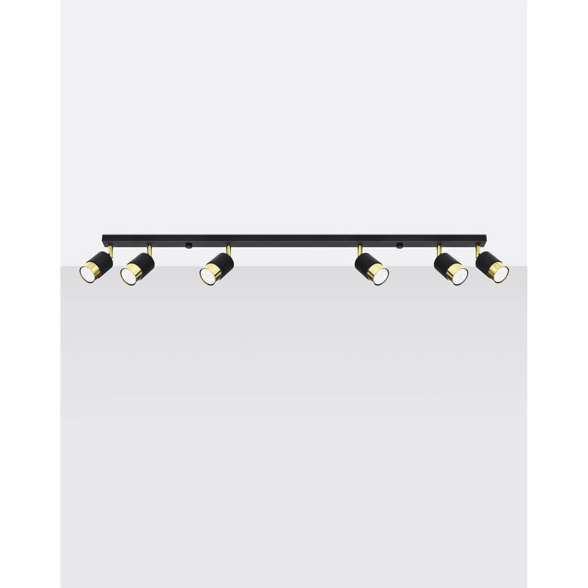 Plafon NERO 6 czarny/złoty