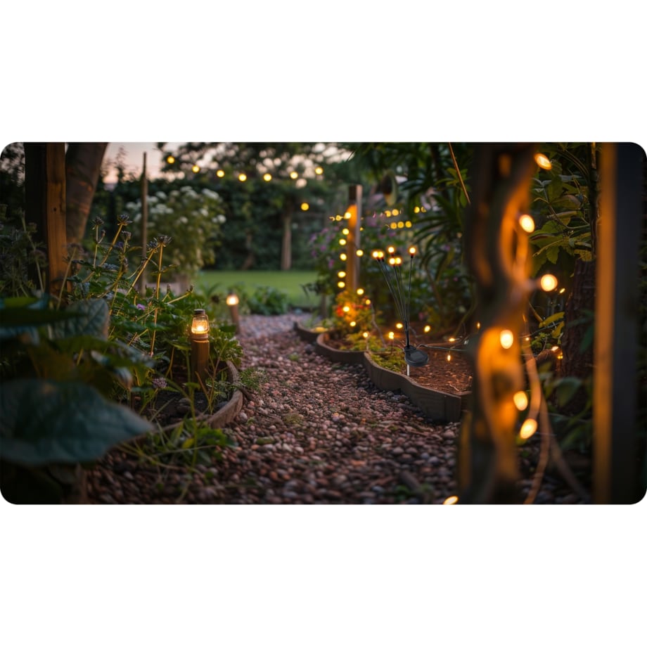 Lampki solarne do ogrodu świetliki czujnik zmierzchu Ilumen