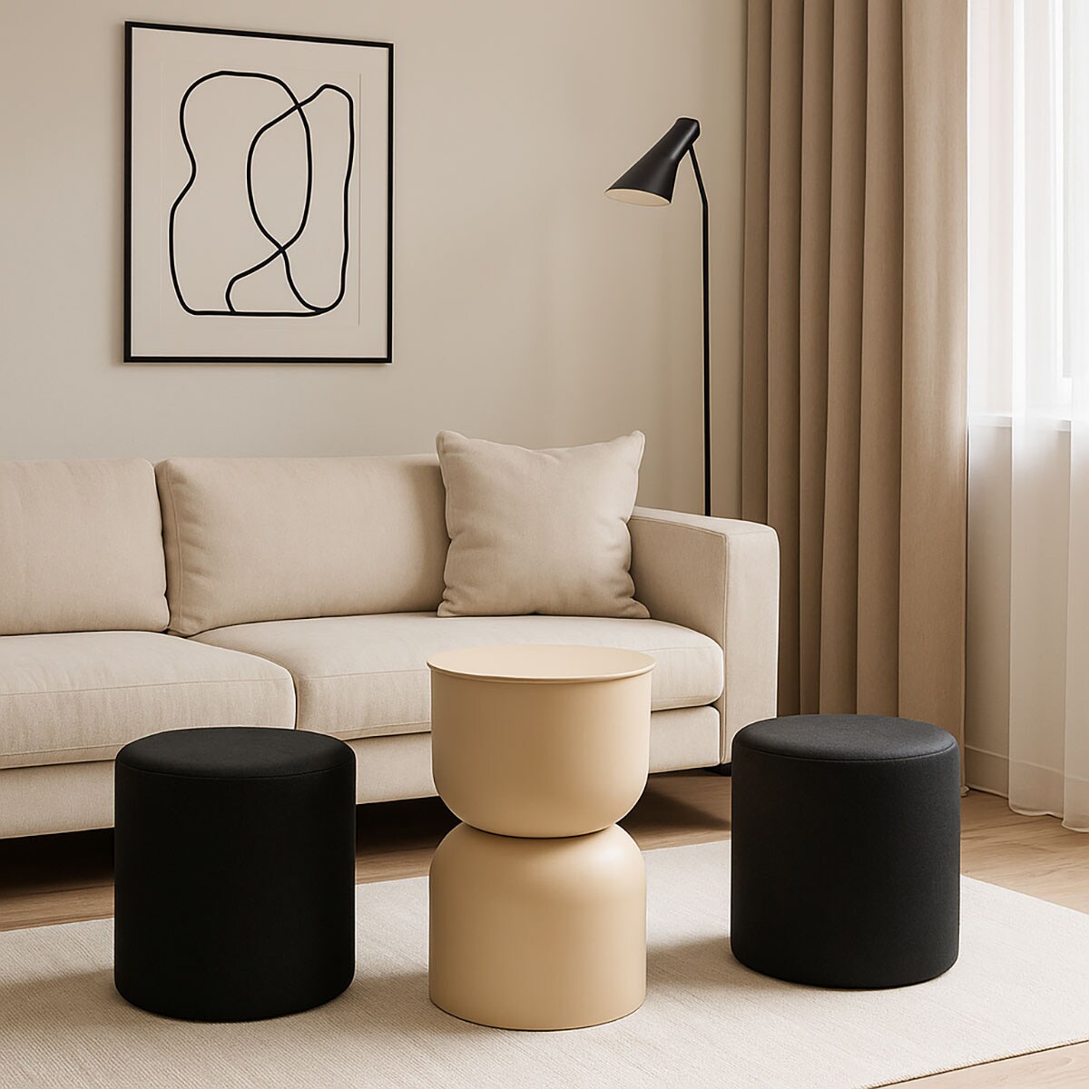 Stolik kolumna DISA, matowy, Ø 31 cm