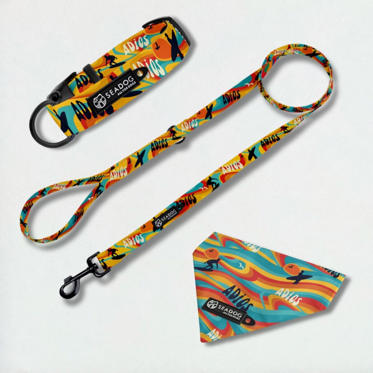 Zestaw: smycz, obroża i bandana, rozmiar L