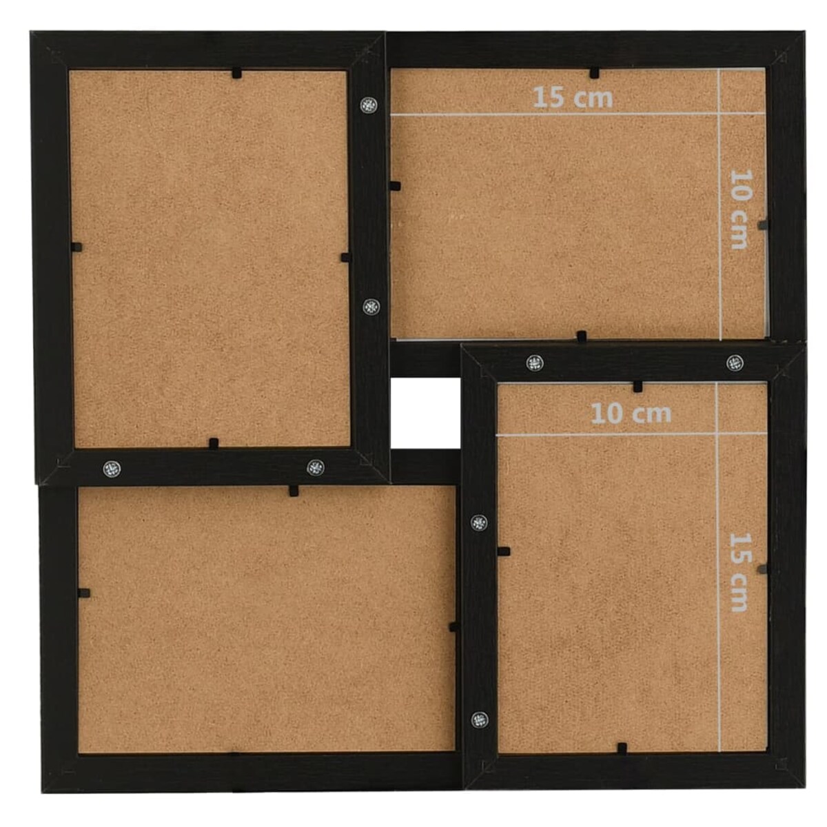 vidaXL Ramka na 4 zdjęcia 10x15 cm, czarna, MDF