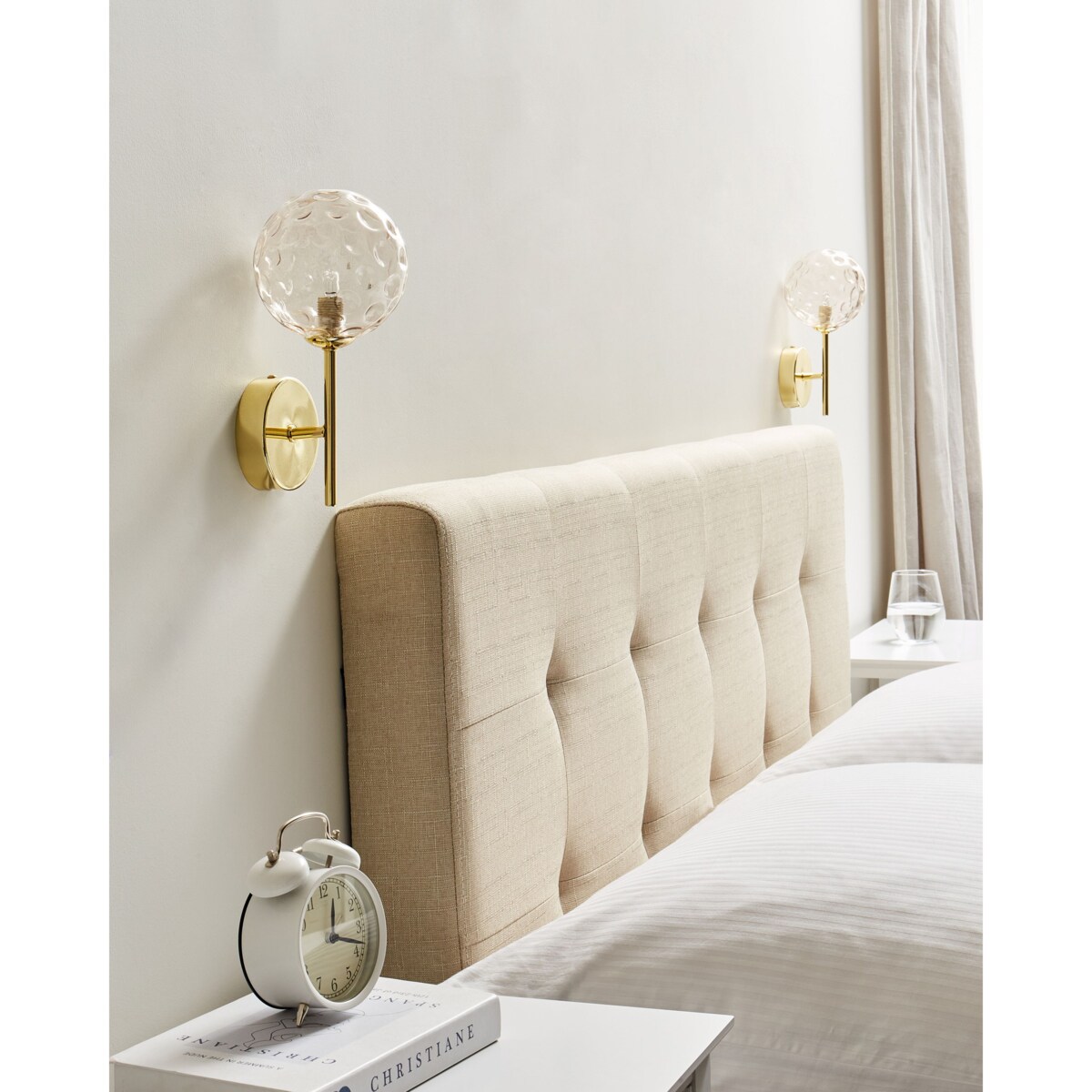 Zestaw 2 szklanych lamp ściennych beżowy ANADYR