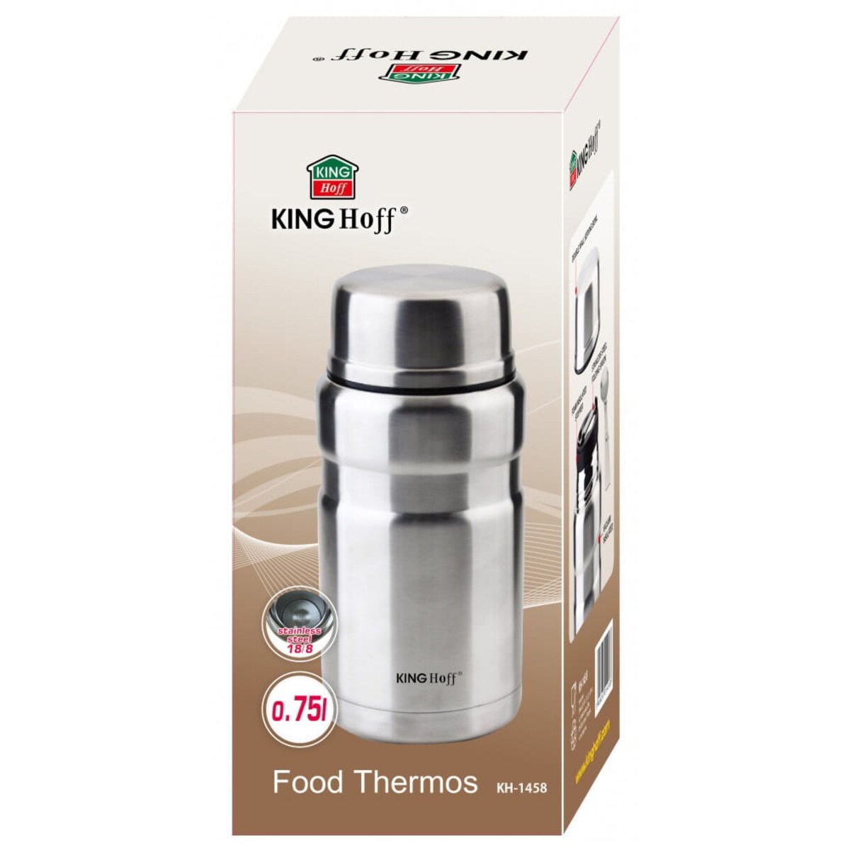 Termos obiadowy stalowy 0.75L srebrny KINGHOFF