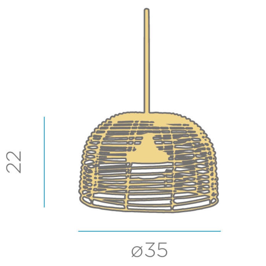 Koszykowa lampa wisząca Bossa LUMBOS020XXHINW King Home nad stół beżowa