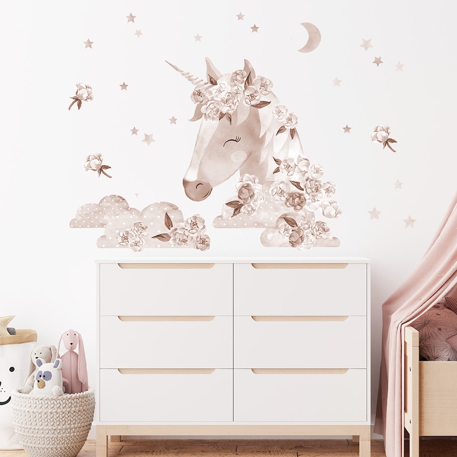 Naklejka na ścianę Jednorożec boho