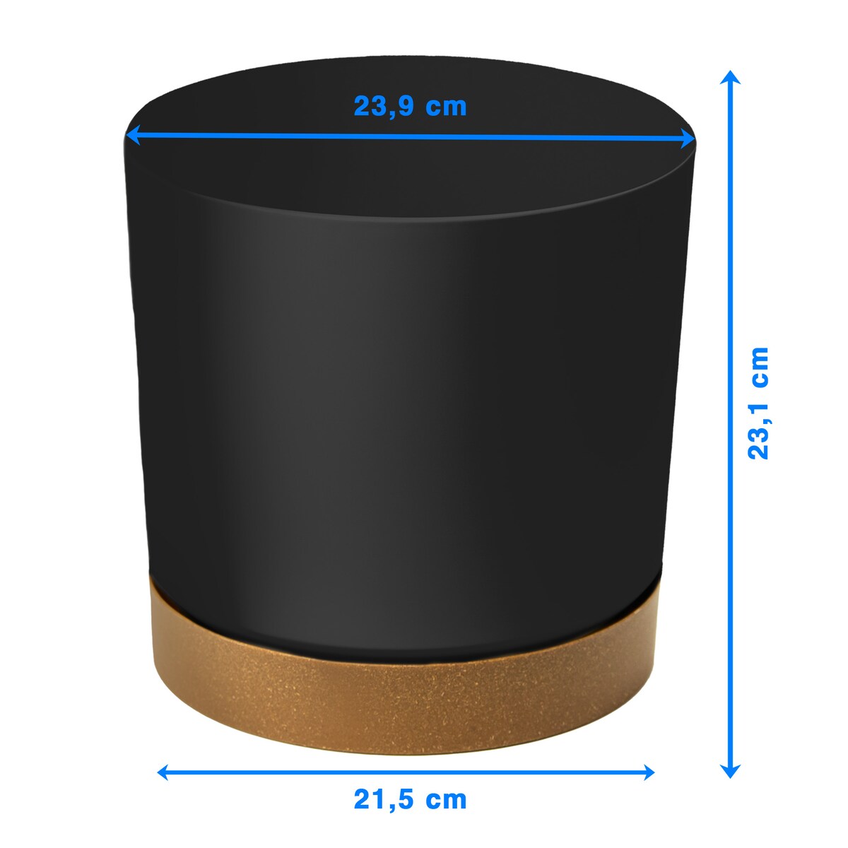4X Doniczka Do Domu Zestaw Z Podstawką Donica Gładka Antracytowa