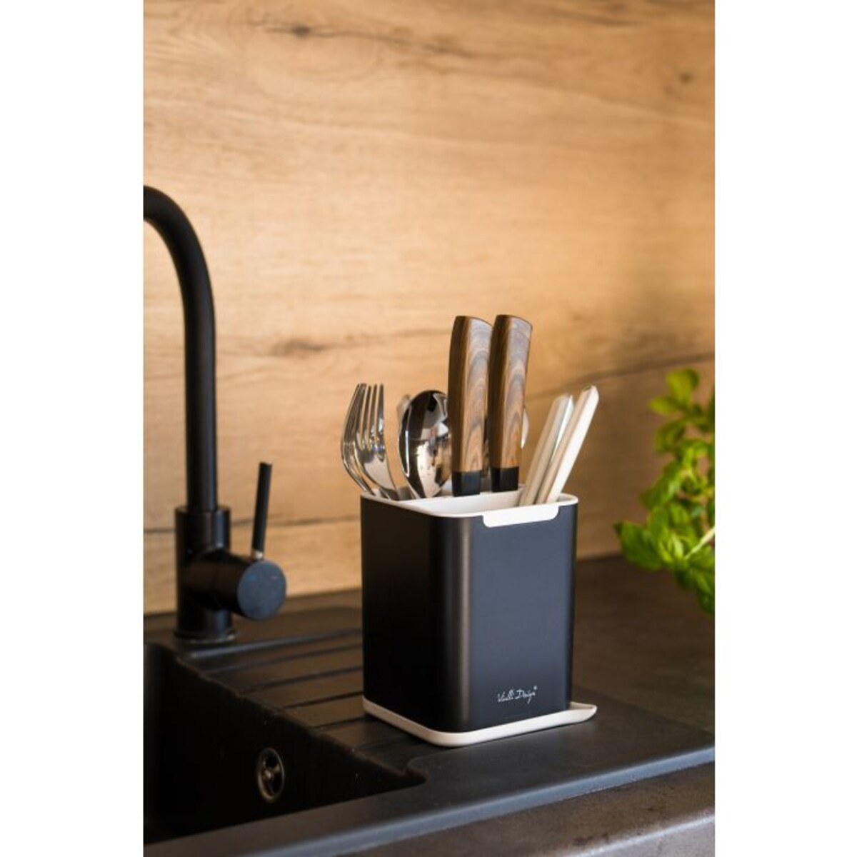 Ociekacz na sztućce Livio Duo czarny 25639