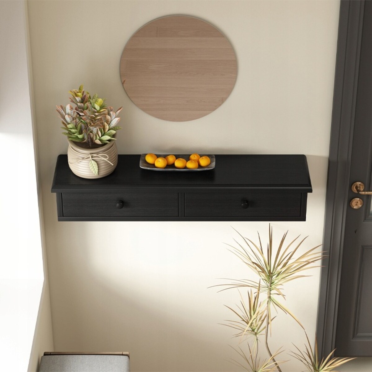 Półka wisząca z szufladami nowoczesna szafka loft salon sypialnia ścienna