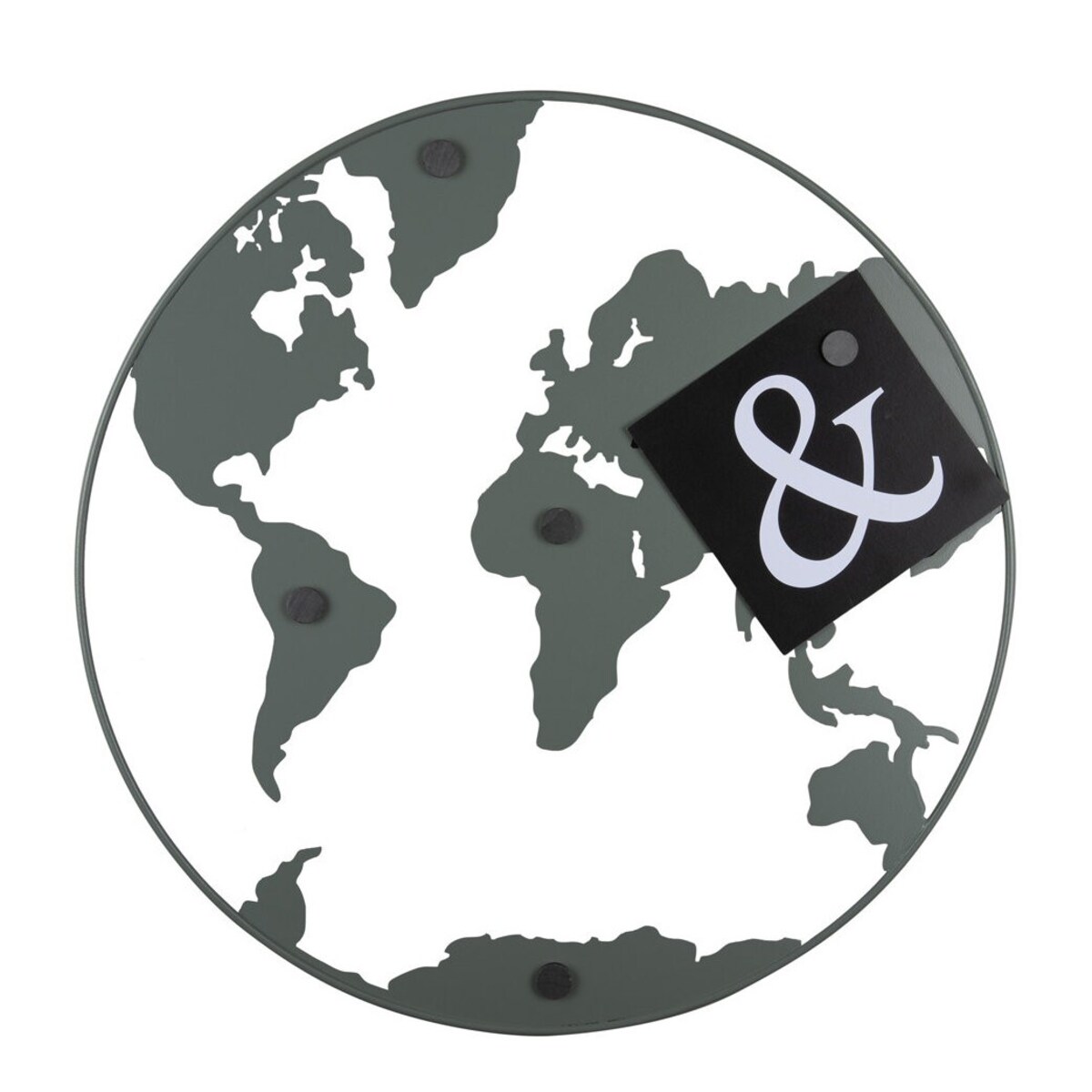 Tablica magnetyczna okrągła Mapa Świata Ø 50 cm szara