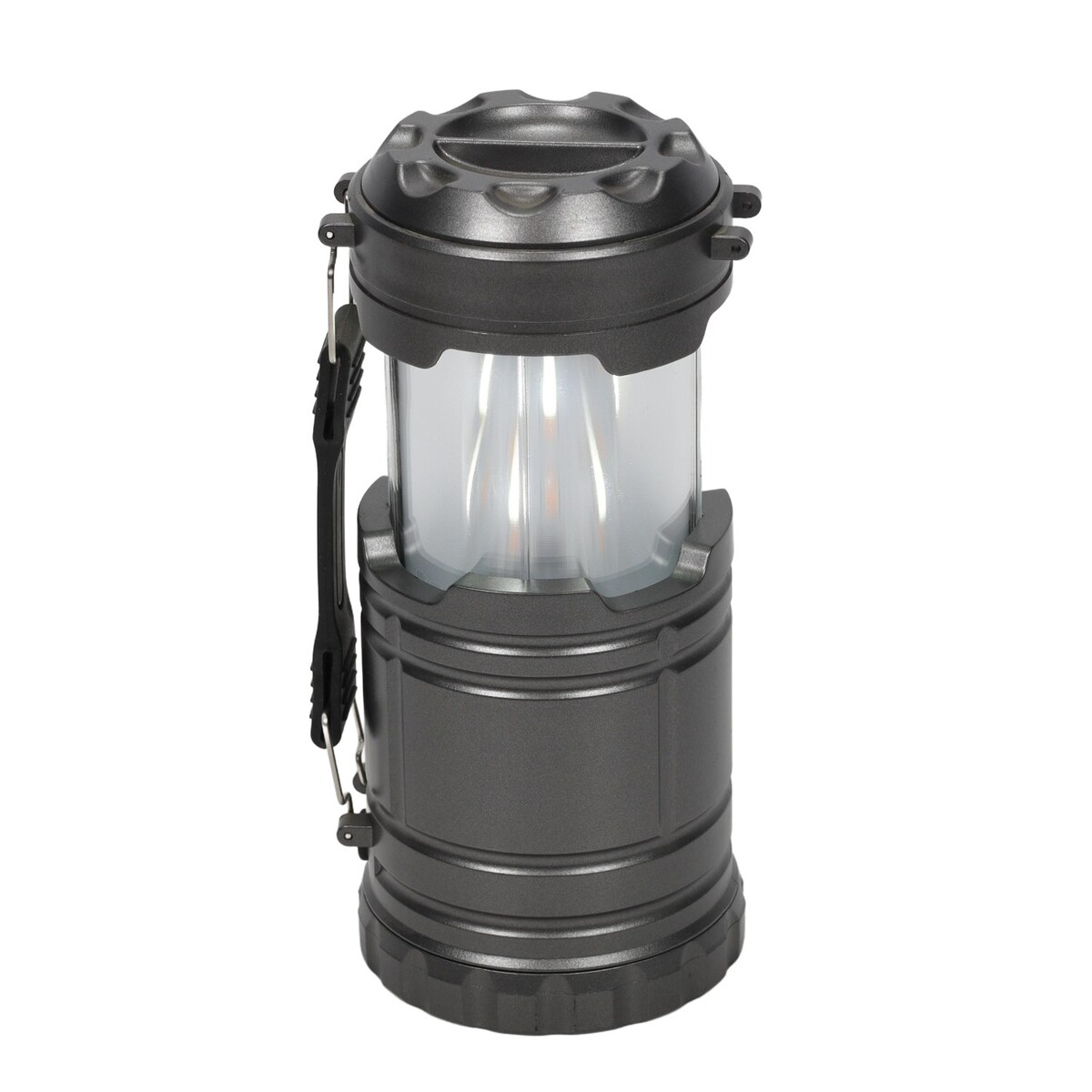 Lampa kempingowa LIGHT, LED, na baterie, tworzywo sztuczne, kolor antracytowy