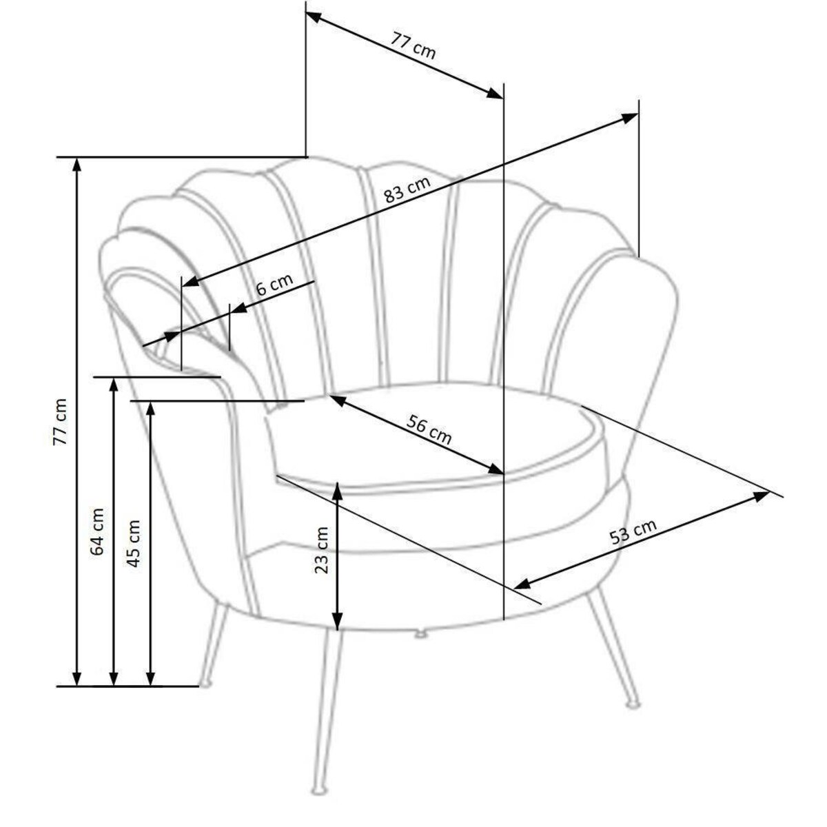 FOTEL MUSZELKA Florecja ZIELONY welwet złota podstawa