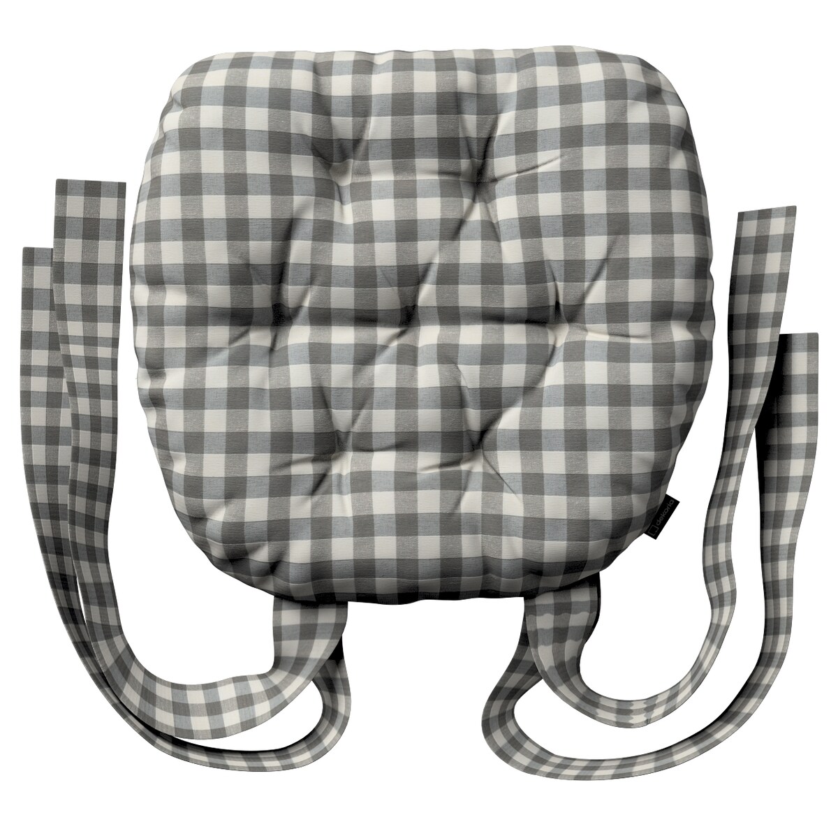 Poduszka na krzesło Marcin, szaro-biała kratka (1,5x1,5cm), 40 x 37 x 8 cm, Quadro