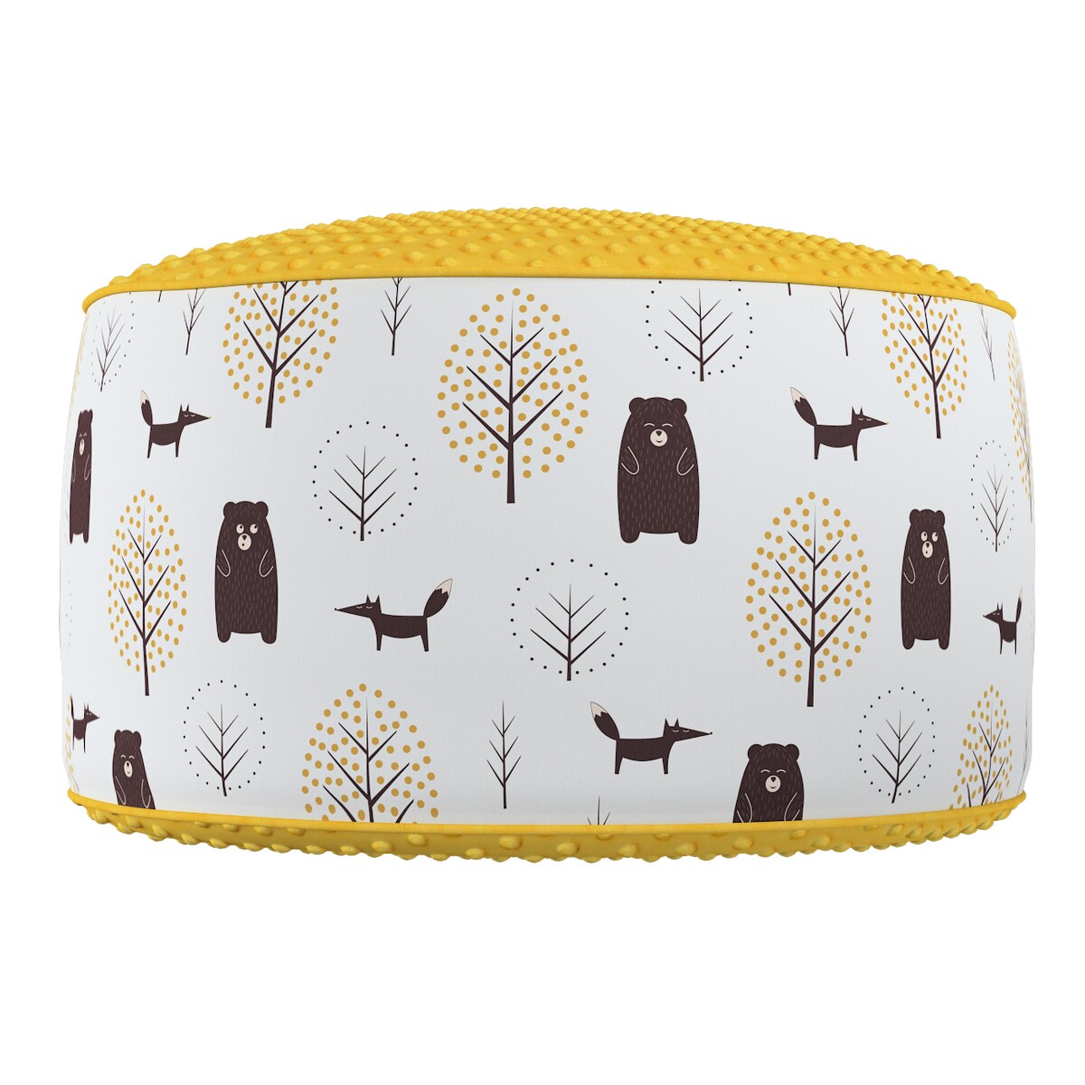 Puf dwukolorowy Coli z Minky, ecru-brązowy, 50x25 cm, Magic Collection