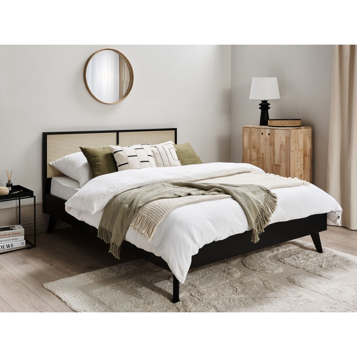 Łóżko 160 x 200 cm czarne MONPAZIER