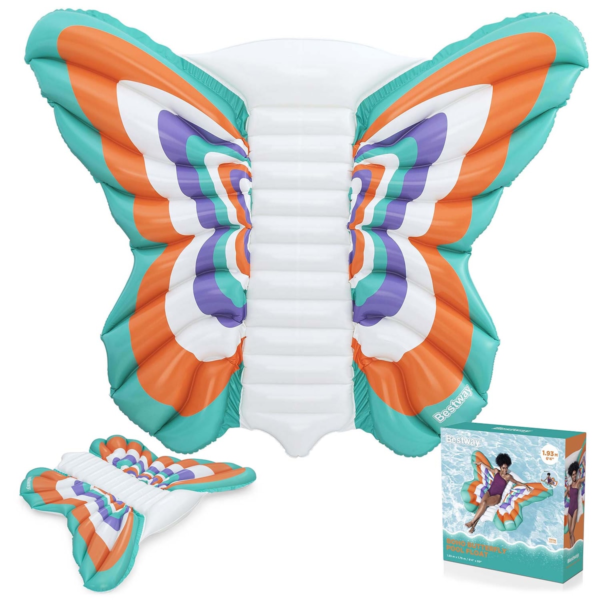 Dmuchany materac do pływania dla dzieci Bestway Motyl 193x176 cm