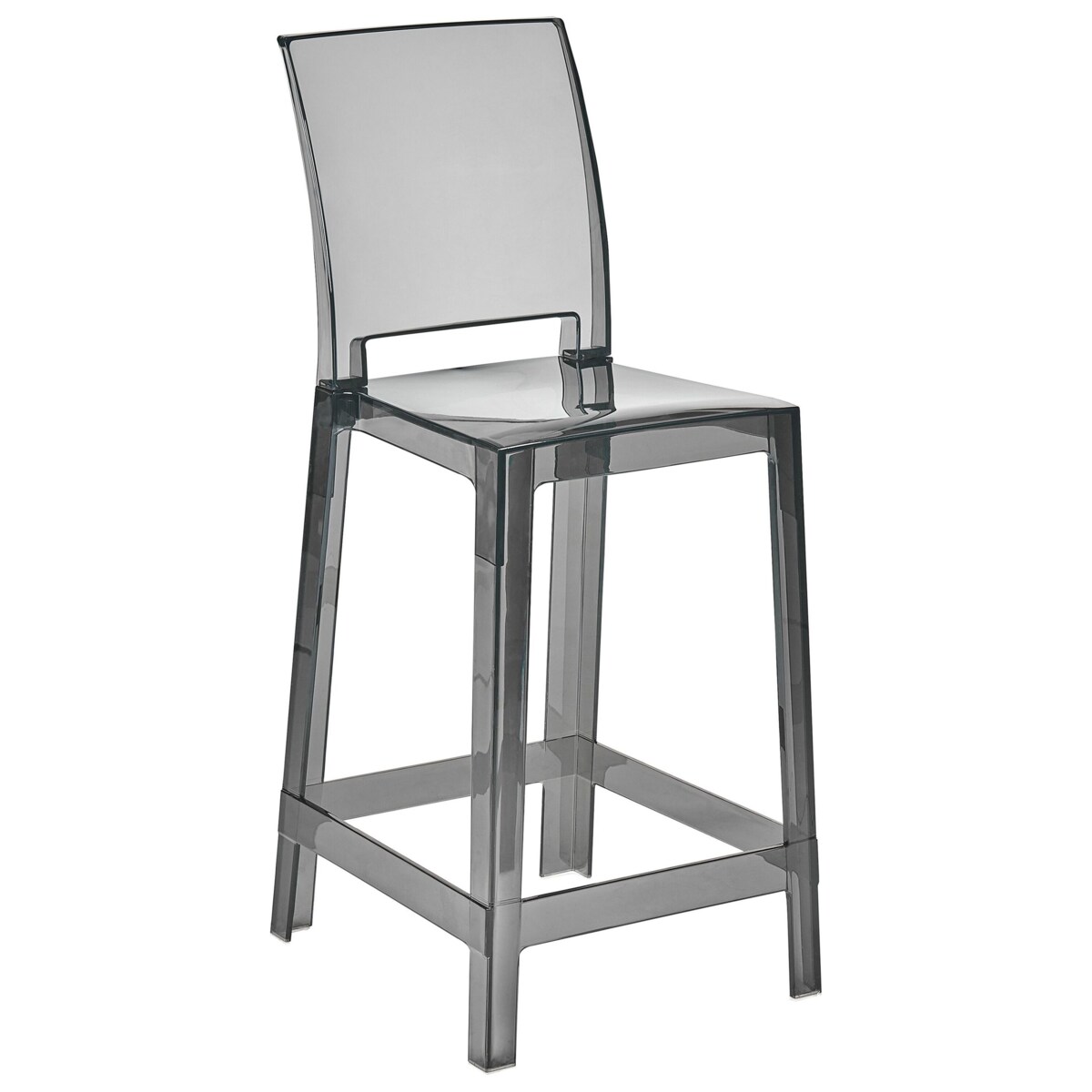 Zestaw 2 krzeseł barowych przezroczysty czarny WELLINGTON