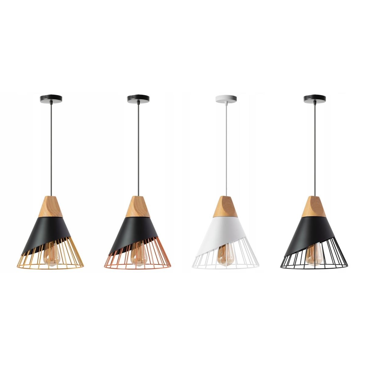Lampa Sufitowa Wisząca Skandynawska Metal Kolory