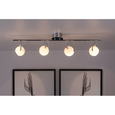 Lampa Sufitowa BRITOP Lighting 4xLED 3W Chrom i Białe Szkło, Minimalistyczny Design od Polskiego Producenta, 1 szt.