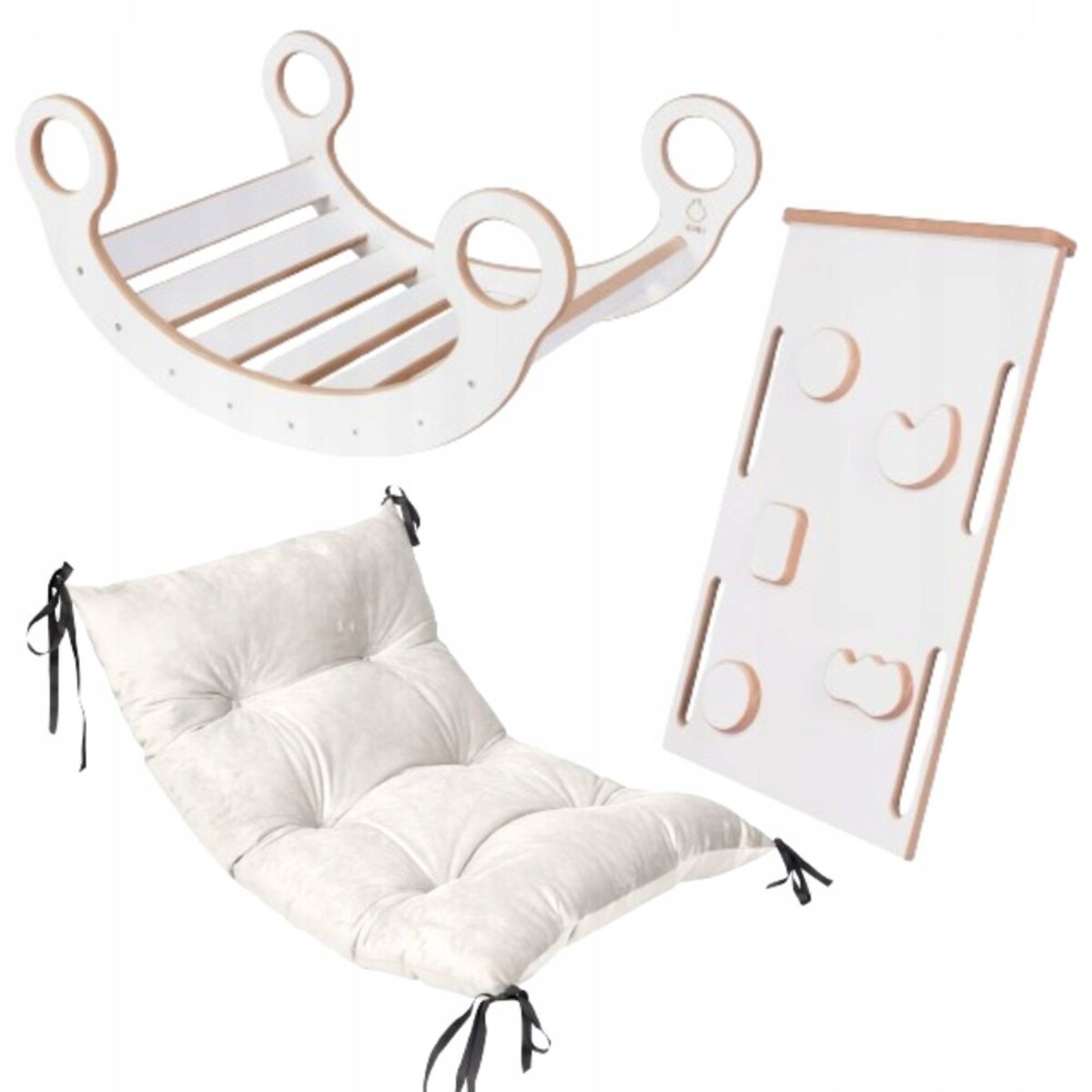 Zestaw Bujak Montessori + Ścianka + Zjeżdżalnia +Poduszka DREWNO CERTYFIKAT